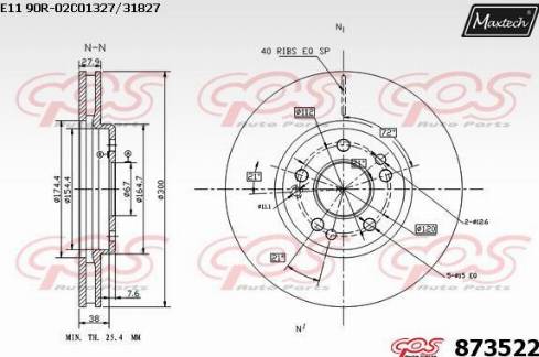 Maxtech 873522.0000 - Brake Disc autospares.lv