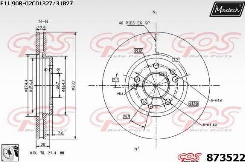 Maxtech 873522.0080 - Brake Disc autospares.lv