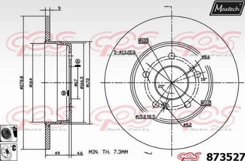 Maxtech 873527.6060 - Brake Disc autospares.lv