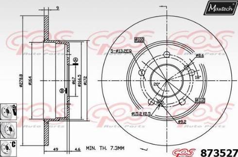 Maxtech 873527.6980 - Brake Disc autospares.lv