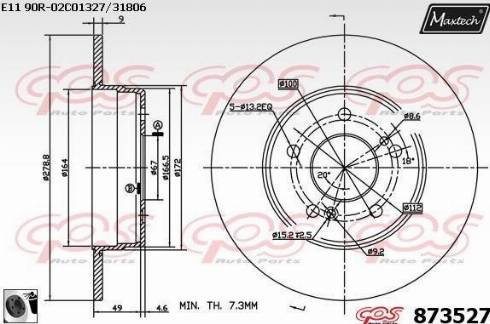 Maxtech 873527.0060 - Brake Disc autospares.lv