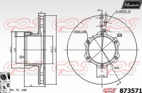 Maxtech 873571.6060 - Brake Disc autospares.lv