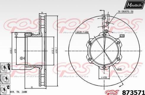 Maxtech 873571.6880 - Brake Disc autospares.lv