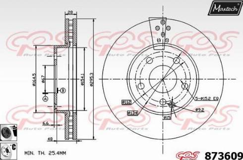 Maxtech 873609.6060 - Brake Disc autospares.lv