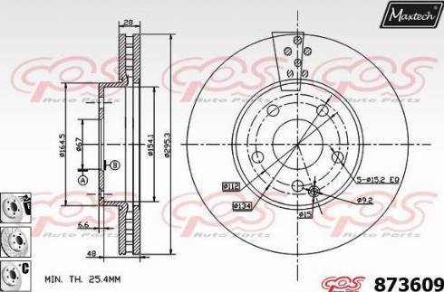 Maxtech 873609.6880 - Brake Disc autospares.lv