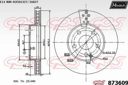 Maxtech 873609.0000 - Brake Disc autospares.lv