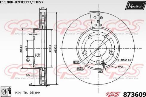 Maxtech 873609.0080 - Brake Disc autospares.lv