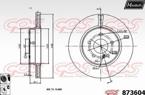 Maxtech 873604.6060 - Brake Disc autospares.lv