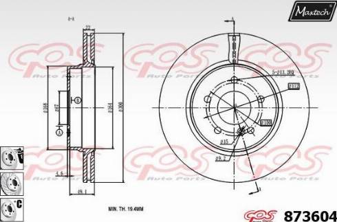 Maxtech 873604.6880 - Brake Disc autospares.lv