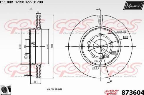 Maxtech 873604.0060 - Brake Disc autospares.lv