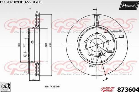 Maxtech 873604.0080 - Brake Disc autospares.lv