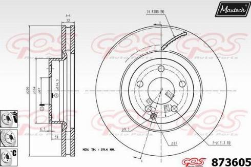 Maxtech 873605.6980 - Brake Disc autospares.lv