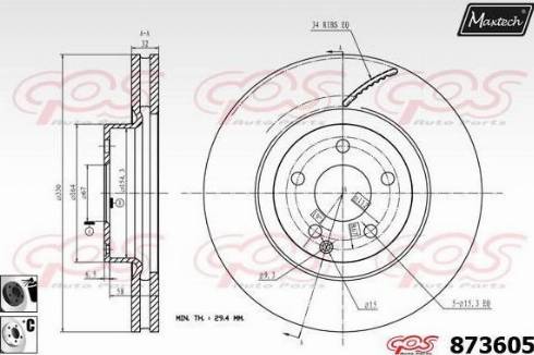 Maxtech 873605.6060 - Brake Disc autospares.lv