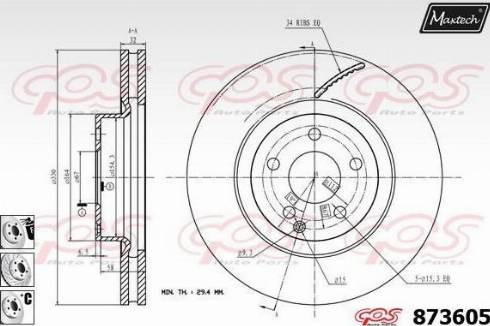 Maxtech 873605.6880 - Brake Disc autospares.lv