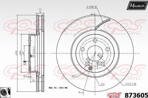 Maxtech 873605.0060 - Brake Disc autospares.lv