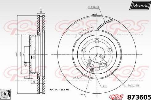 Maxtech 873605.0080 - Brake Disc autospares.lv