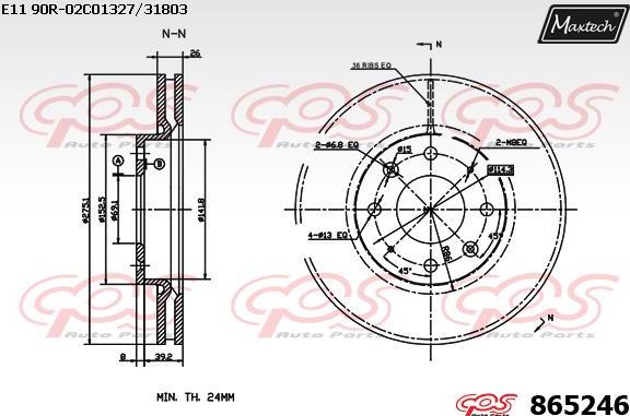 Maxtech 873605 - Brake Disc autospares.lv