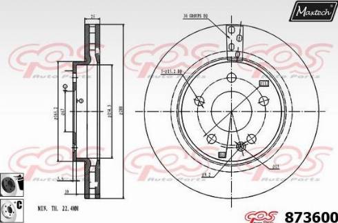 Maxtech 873600.6060 - Brake Disc autospares.lv