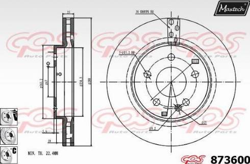 Maxtech 873600.6980 - Brake Disc autospares.lv