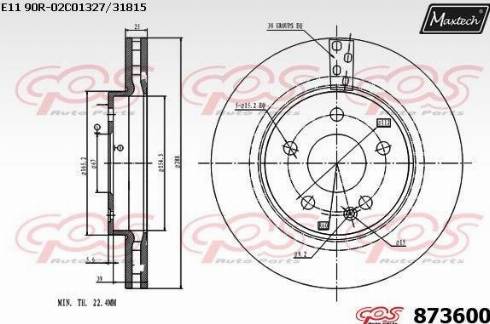 Maxtech 873600.0000 - Brake Disc autospares.lv