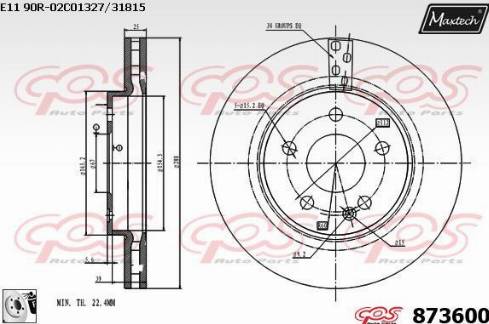 Maxtech 873600.0080 - Brake Disc autospares.lv