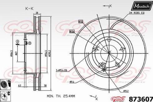 Maxtech 873607.6060 - Brake Disc autospares.lv