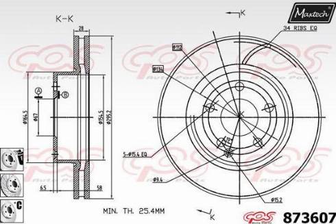 Maxtech 873607.6880 - Brake Disc autospares.lv