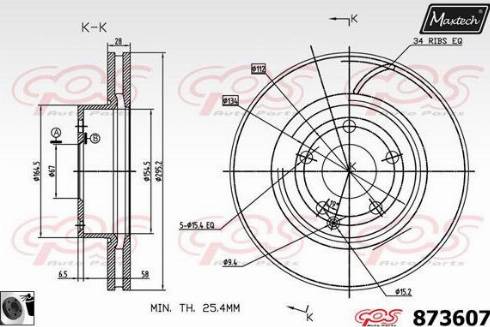 Maxtech 873607.0060 - Brake Disc autospares.lv