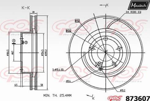 Maxtech 873607.0000 - Brake Disc autospares.lv