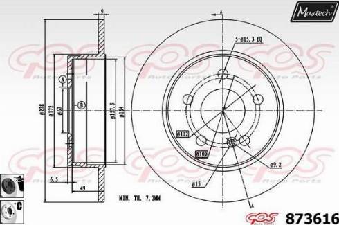 Maxtech 873616.6060 - Brake Disc autospares.lv