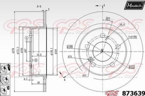 Maxtech 873639.6980 - Brake Disc autospares.lv