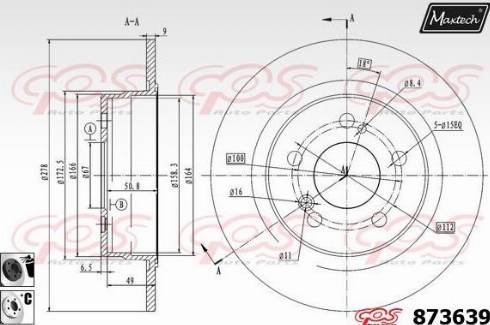 Maxtech 873639.6060 - Brake Disc autospares.lv