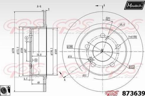 Maxtech 873639.0060 - Brake Disc autospares.lv