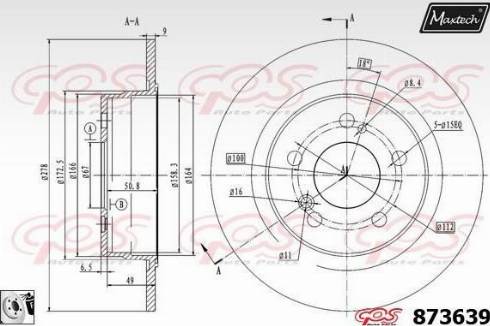 Maxtech 873639.0080 - Brake Disc autospares.lv