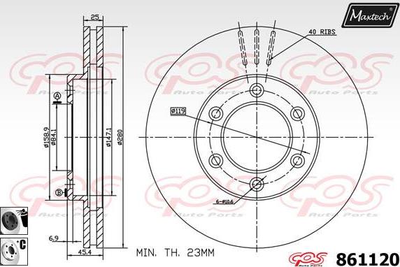 Maxtech 873639 - Brake Disc autospares.lv