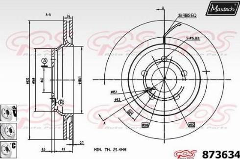 Maxtech 873634.6980 - Brake Disc autospares.lv