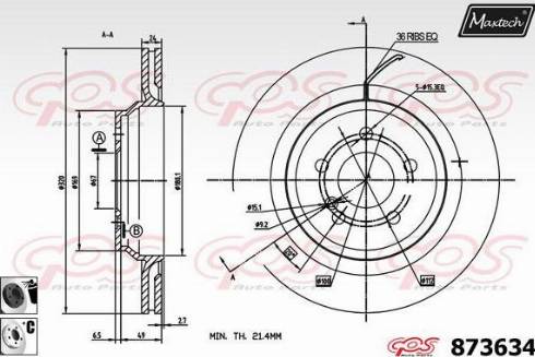 Maxtech 873634.6060 - Brake Disc autospares.lv