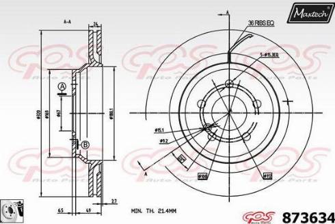 Maxtech 873634.0080 - Brake Disc autospares.lv