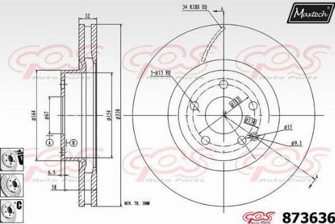 Maxtech 873636.6880 - Brake Disc autospares.lv