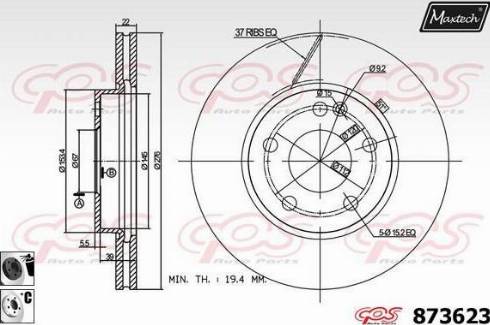 Maxtech 873623.6060 - Brake Disc autospares.lv