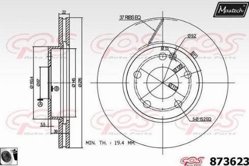 Maxtech 873623.0060 - Brake Disc autospares.lv