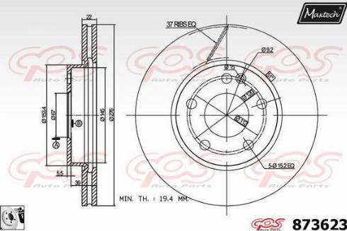 Maxtech 873623.0080 - Brake Disc autospares.lv