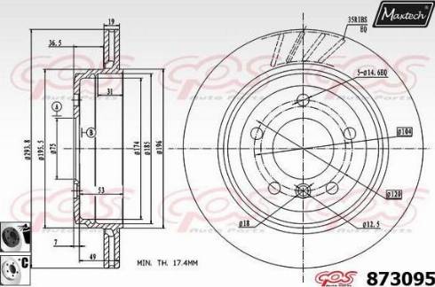 Maxtech 873095.6060 - Brake Disc autospares.lv