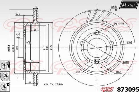 Maxtech 873095.6980 - Brake Disc autospares.lv