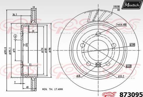 Maxtech 873095.0000 - Brake Disc autospares.lv