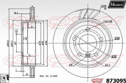 Maxtech 873095.0080 - Brake Disc autospares.lv