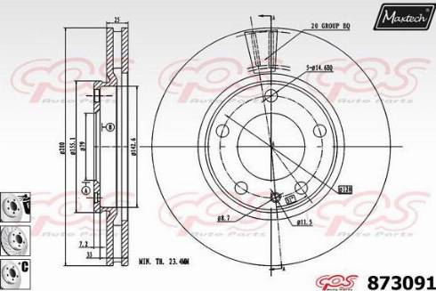 Maxtech 873091.6980 - Brake Disc autospares.lv