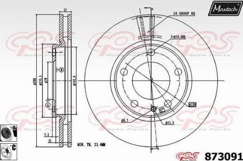 Maxtech 873091.6060 - Brake Disc autospares.lv