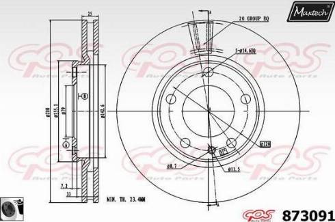 Maxtech 873091.0060 - Brake Disc autospares.lv