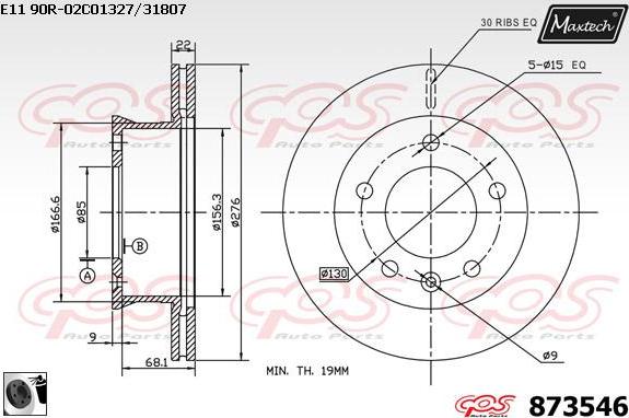 Maxtech 873091 - Brake Disc autospares.lv